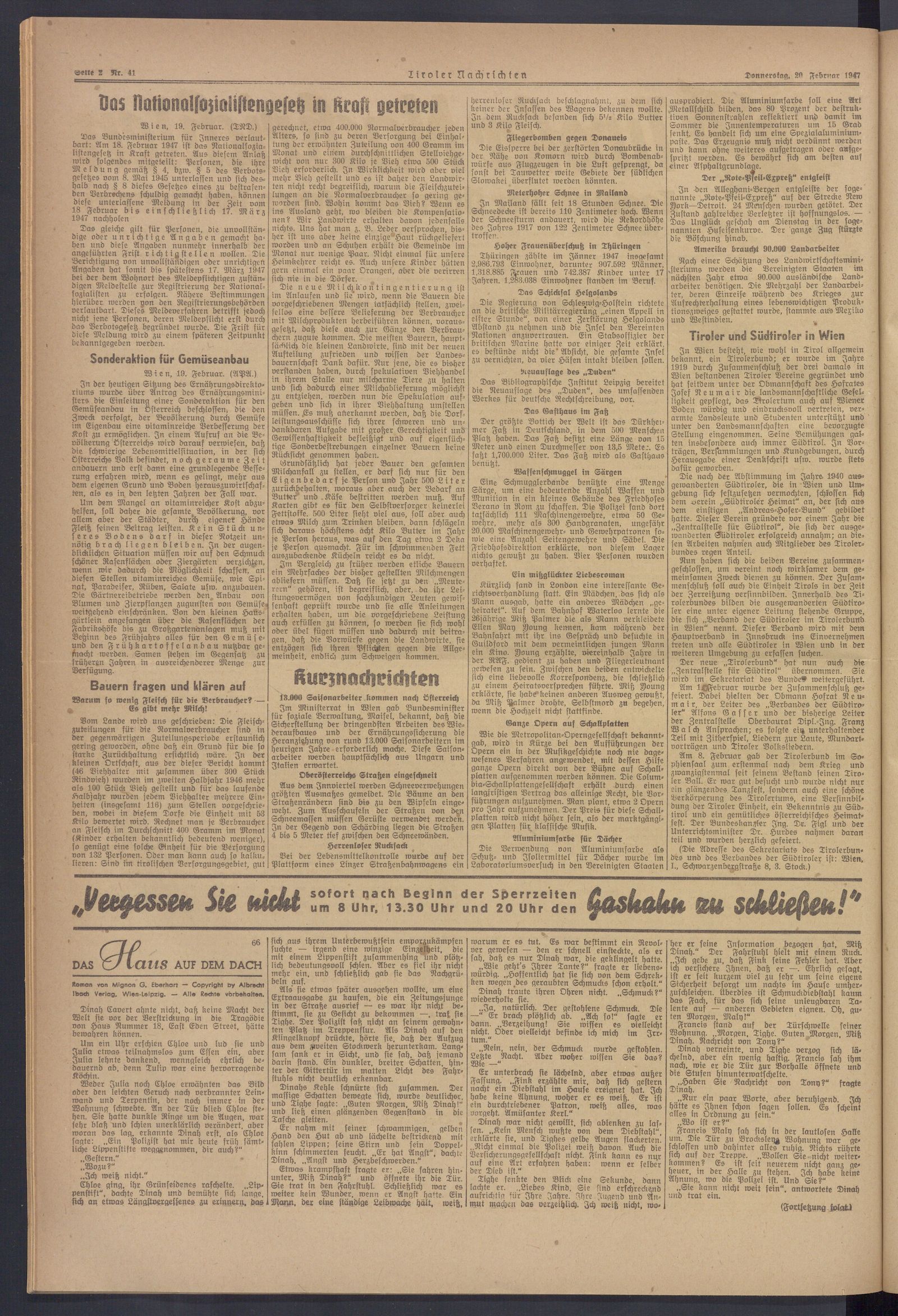 Historischer Zeitungsartikel über den Tirolerbund in Wien, Dokument 5